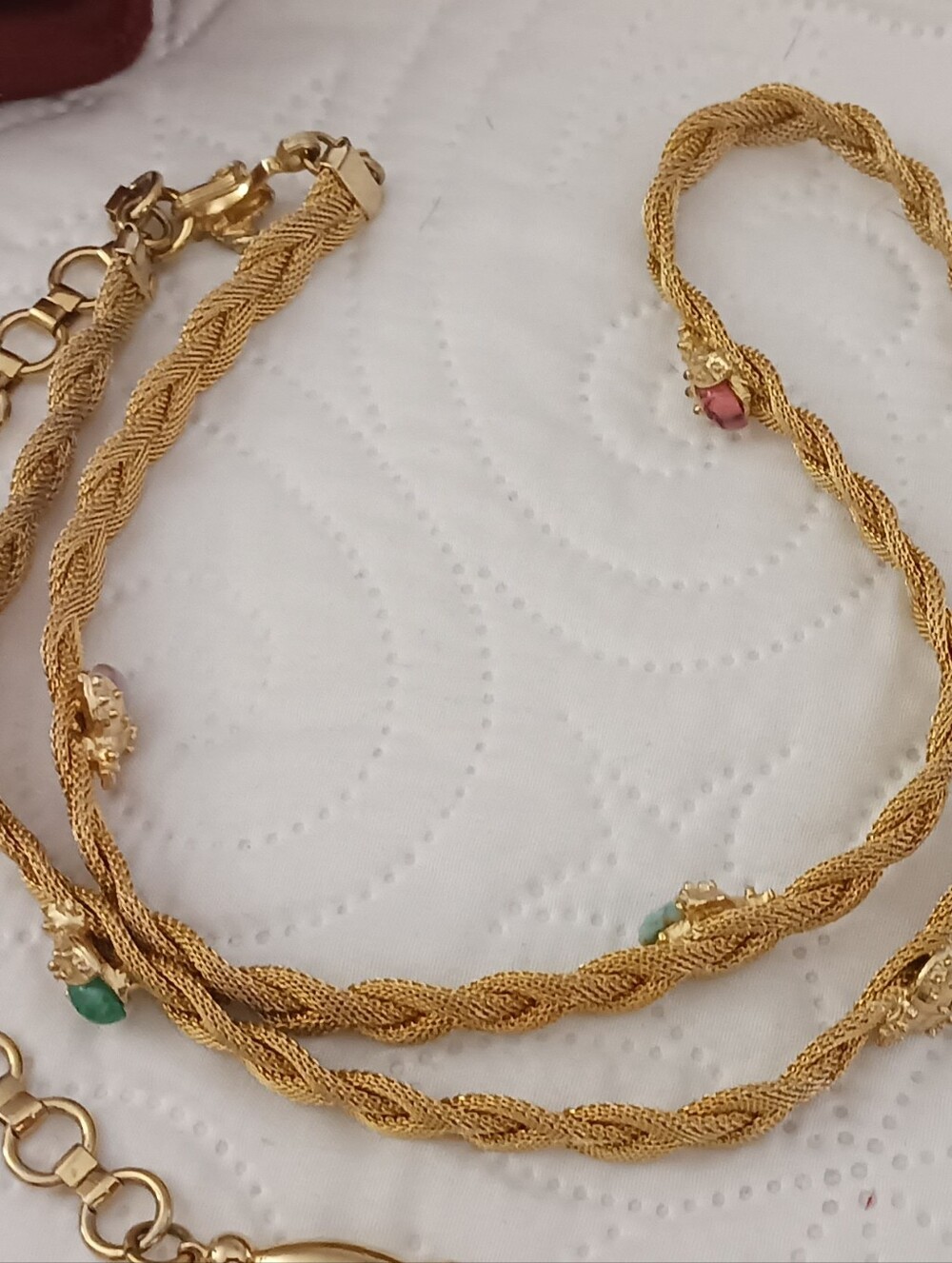 Waist Chain Belly Belt Goldtone With Multicolor Ladybug Accents